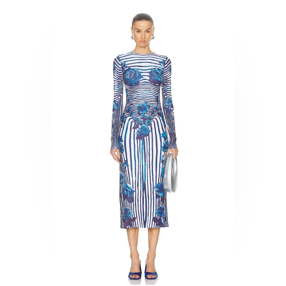 Jean Paul Gaultier Flower Body Morphing Long Sleeve Dress